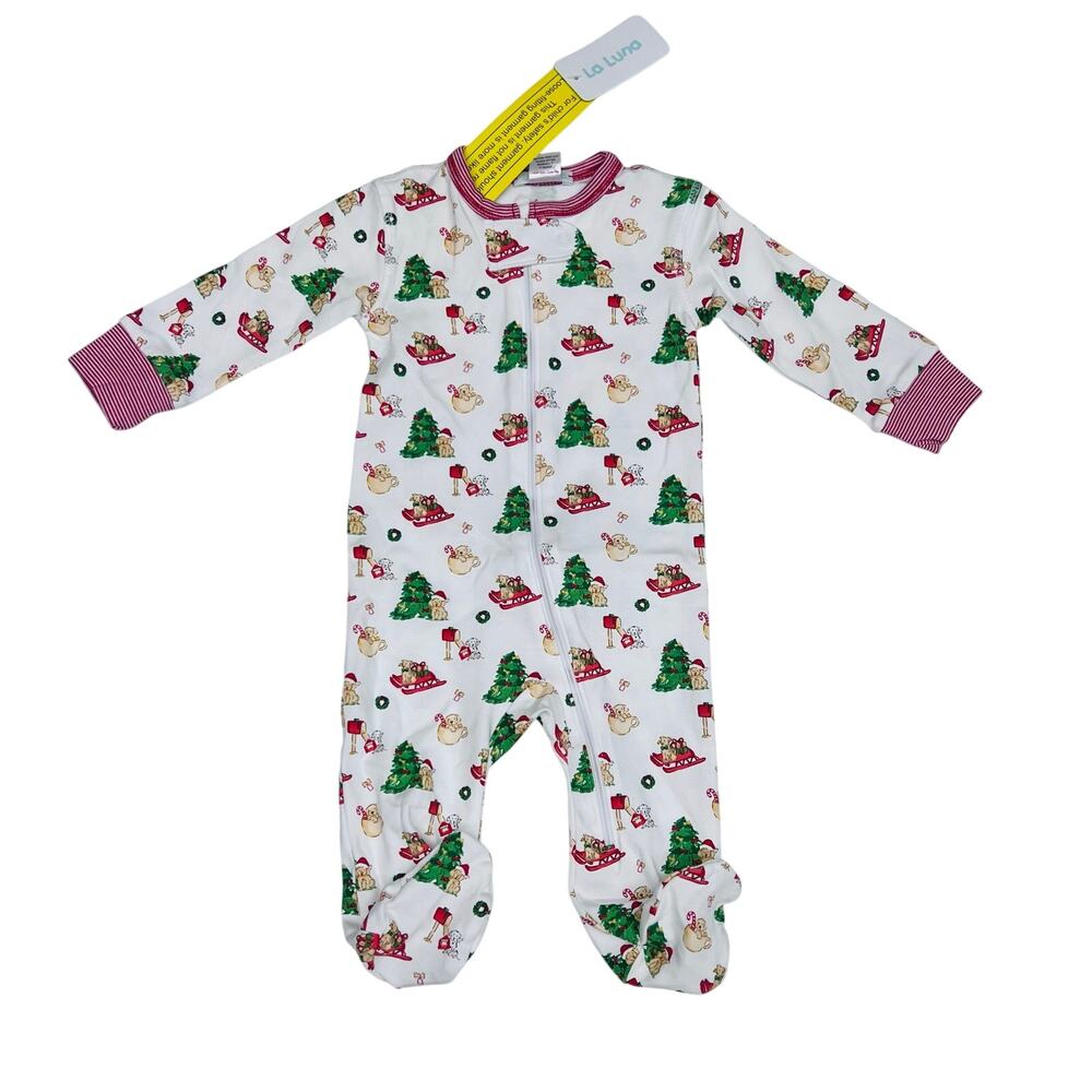 NWT La Luna 18M Christmas Puppy Footie